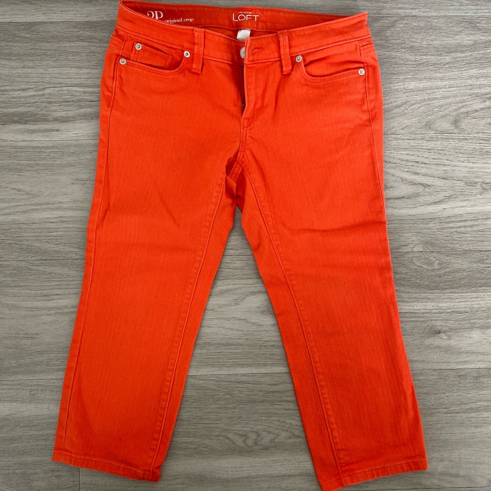 Orange Loft Crop Pants - image 1